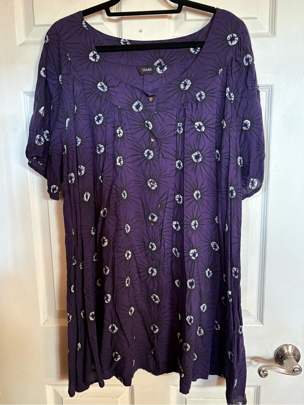 Purple Batik-style Print Women’s Tunic Top